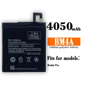 Xiaomi Redmi Pro Battery correct Quality and Capacity Model BM4A. Fit for RedmiPro. AMIMA Gizmo Built In Replacement Same Size as Authentic Smart Phone Batteries, Support Fast Charger Long Lasting Adhesive Tape 4000mAh