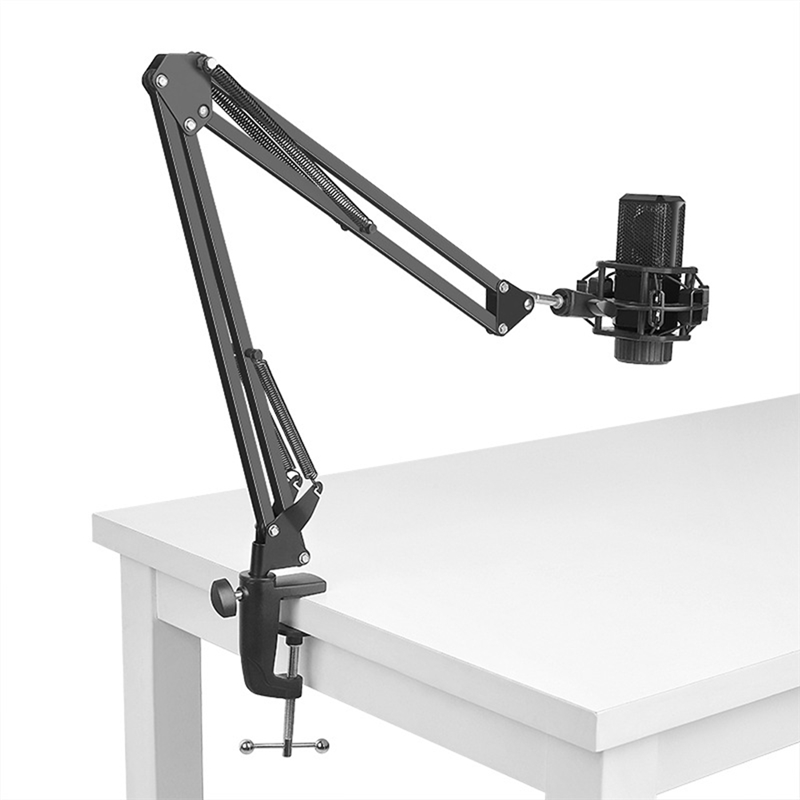 FORIDE 50cm Microphone Boom Arm with Tabletop Stand for Podcasting, Video Games, Radio and Studio Audio,F. 