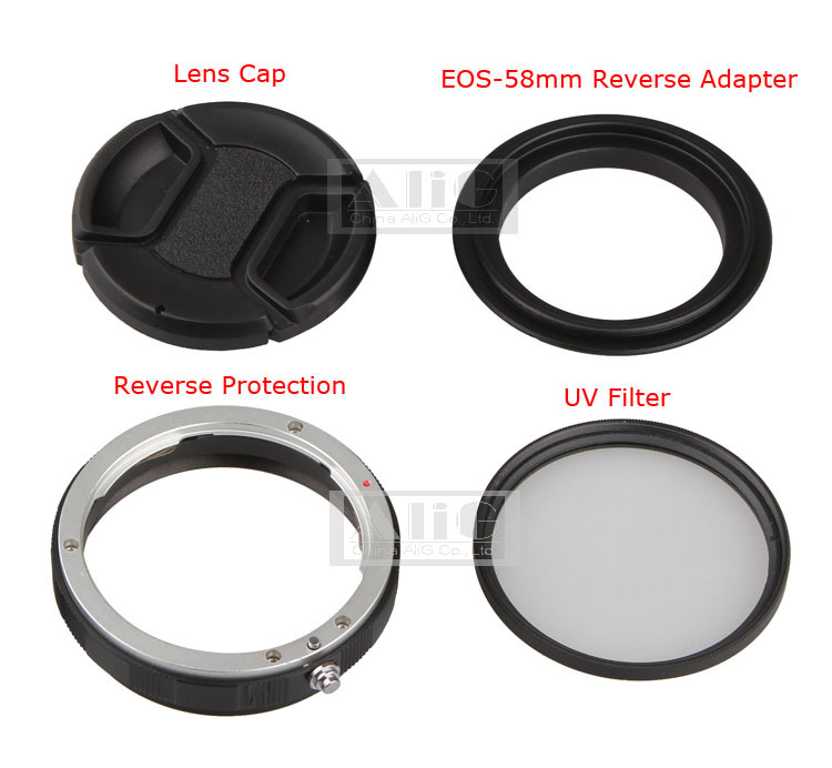 Camera Macro Lens Reverse Adapter Set for Canon EOS 70D 80D 700D 750D 800D 1200D 100D 200D 5D2 5DIII 5DIV 6D Mark II 77D 7D DSLR. 