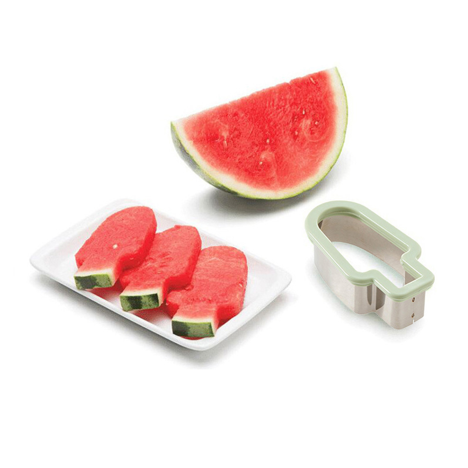Watermelon Slicer Stainless Steel Watermelon Cutter Tool Easy to Use Popsicle Shape Slicer for Fruits Reusable Durable Melon Divider Perfect for Juice-free Watermelon Slicer. 