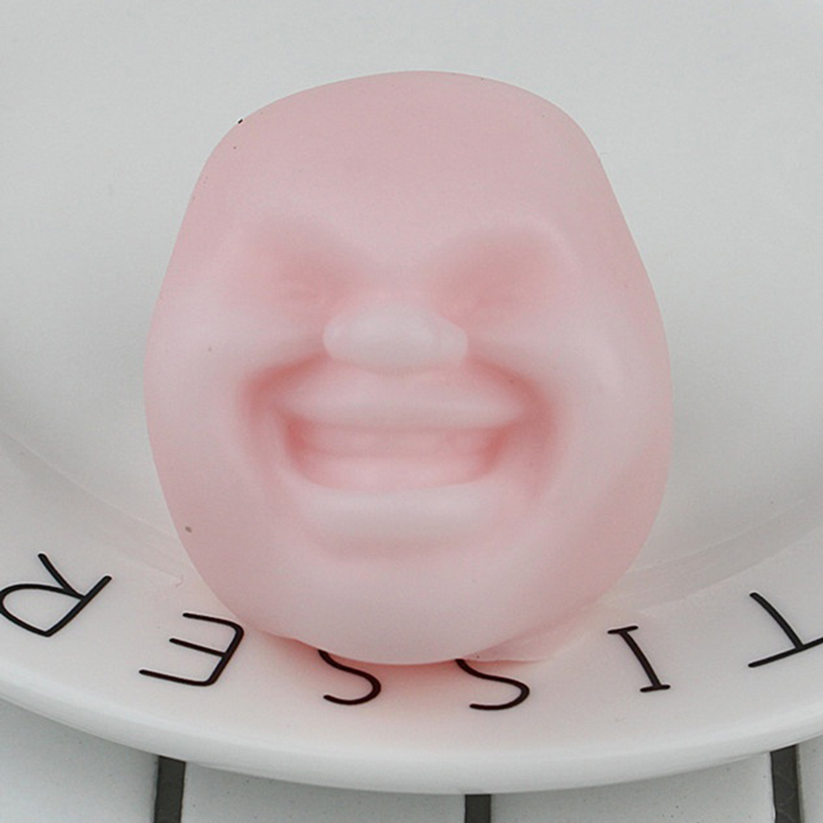 Smiling Human Face Squeeze Vent Ball Adult Stress Relief Decompression Toy for Home. 