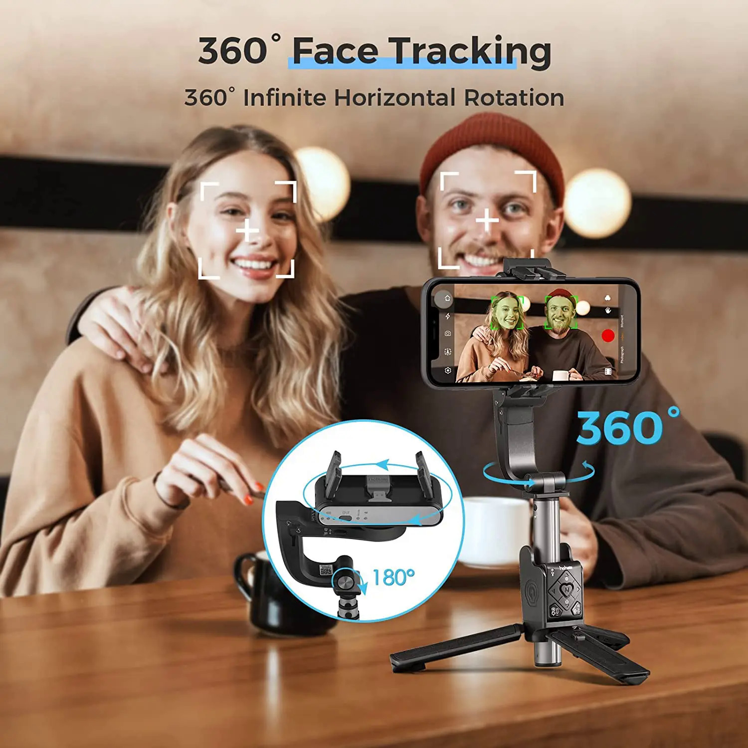 Hohem iSteady Q Handheld Gimbal Stabilizer Phone Selfie Stick Extension Rod Adjustable Tripod with Remote Control for Smartphone. 