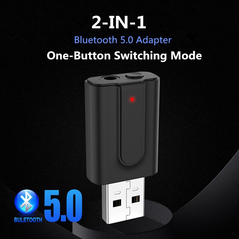 VIKEFON USB Bluetooth 5.0 Dongle Adapter 3.5MM AUX for PC Computer Speaker Wireless Bluetooth Music Audio Receiver Transmitter. 
