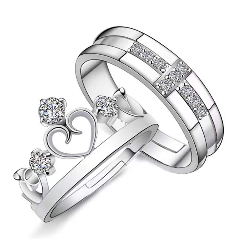 2 Pcs King and Queen Couple Ring Set