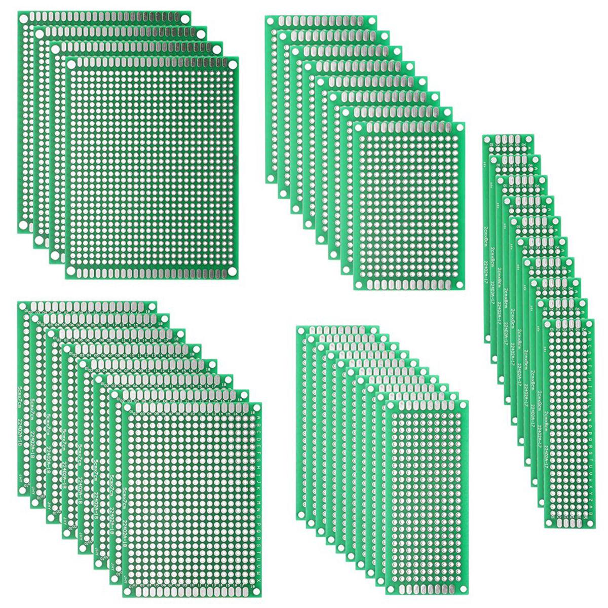 【Mary DAI Store】40PCs PCB Double-sided Circuit Boards 5 Size Universal untraced perforated printed circuits boards