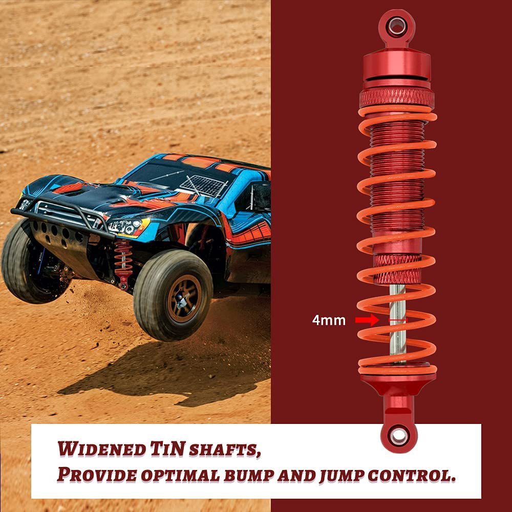 4Pcs Metal Front and Rear Shock Absorber for Traxxas Slash Rustler Stampede Hoss 4X4 VXL 1/10 RC Car Upgrade Parts,5. 