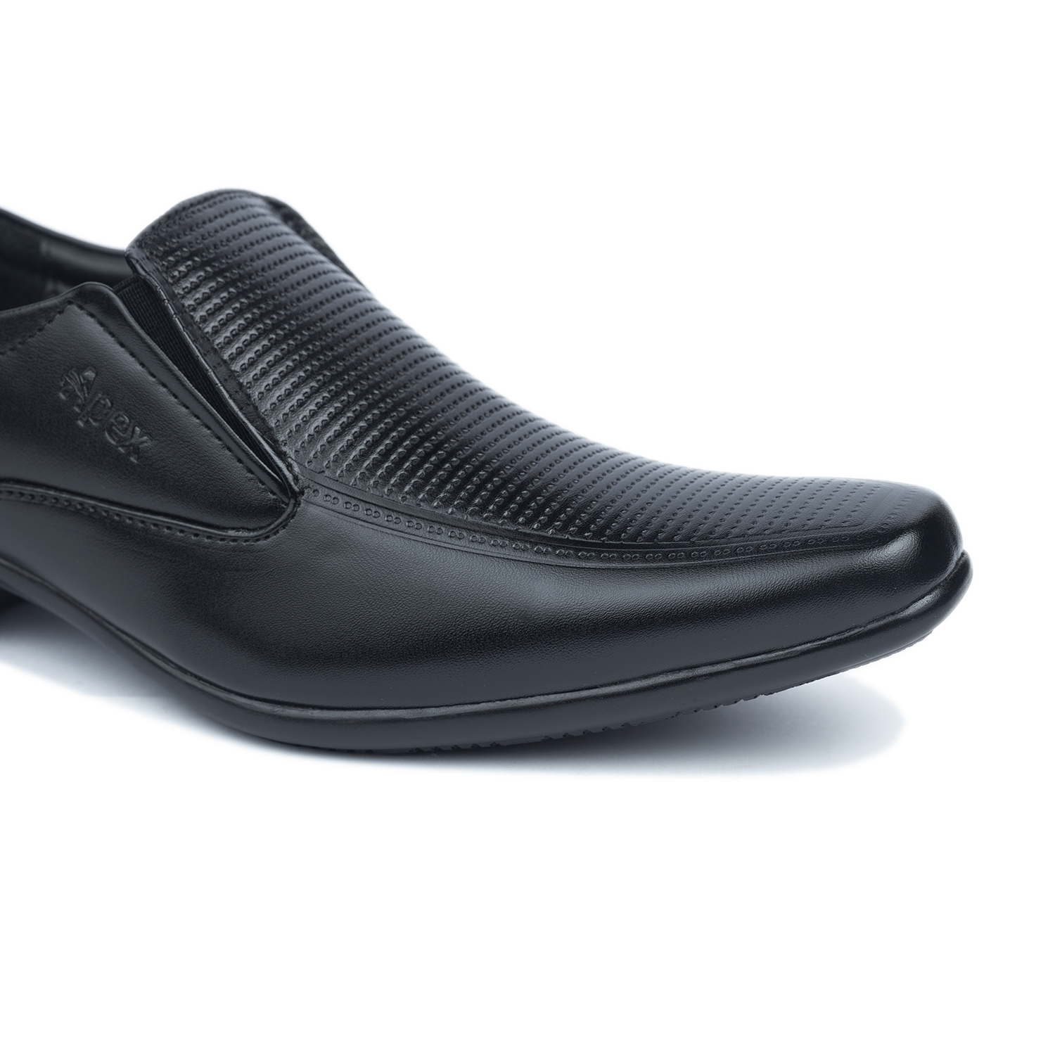 Apex Black Synthetic Formal Shoe for Men - Main Image