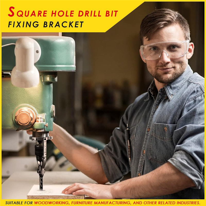 Square Hole Drill Bit Adapter Steel for Drill Press, Mortise Machine, Power Tools Accessory for Drill Machines. 