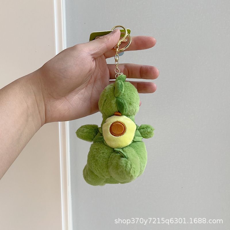 Cute truant dragon doll fruit backpack little dinosaur plush doll keychain couple bag pendant bag