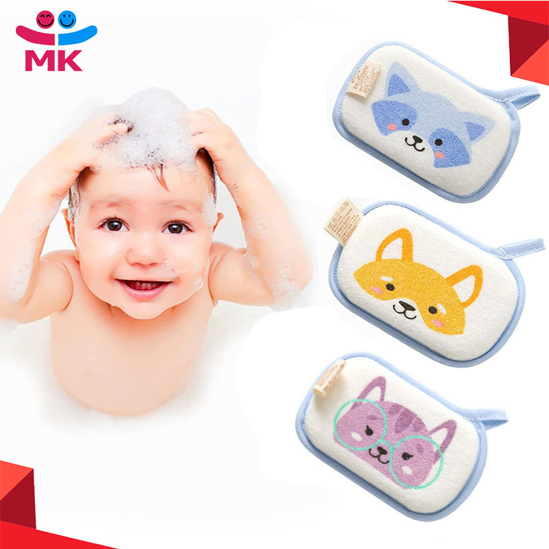 Cartoon Baby Bath Sponge Animal Style Baby Sponge for Bathing Infants Bath Sponge Ultra Soft & Absorbent Natural and Safe Great for Sensitive Skin for Boys & Girls