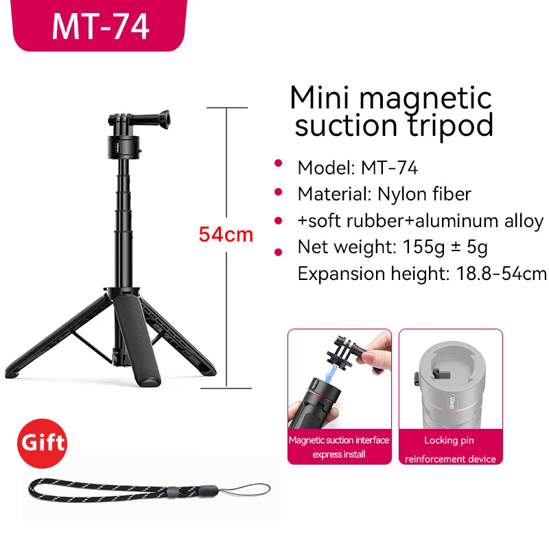Water Action Camera Tripod For Gopro DJI OSMO ACTION Insta 360 Magnetic Quick Release Stand Outdoor Travel Vlog Sellfie Stick. 