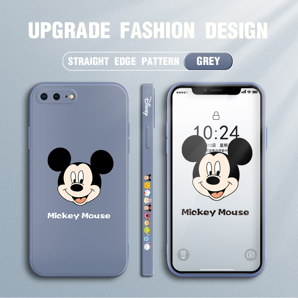 FHKL for iPhone 7 Plus / 8 Plus Back Cover Mickey Mouse Head Hortrait Side design Soft Case Multicolor Liquid Silicone Phone Cases. 