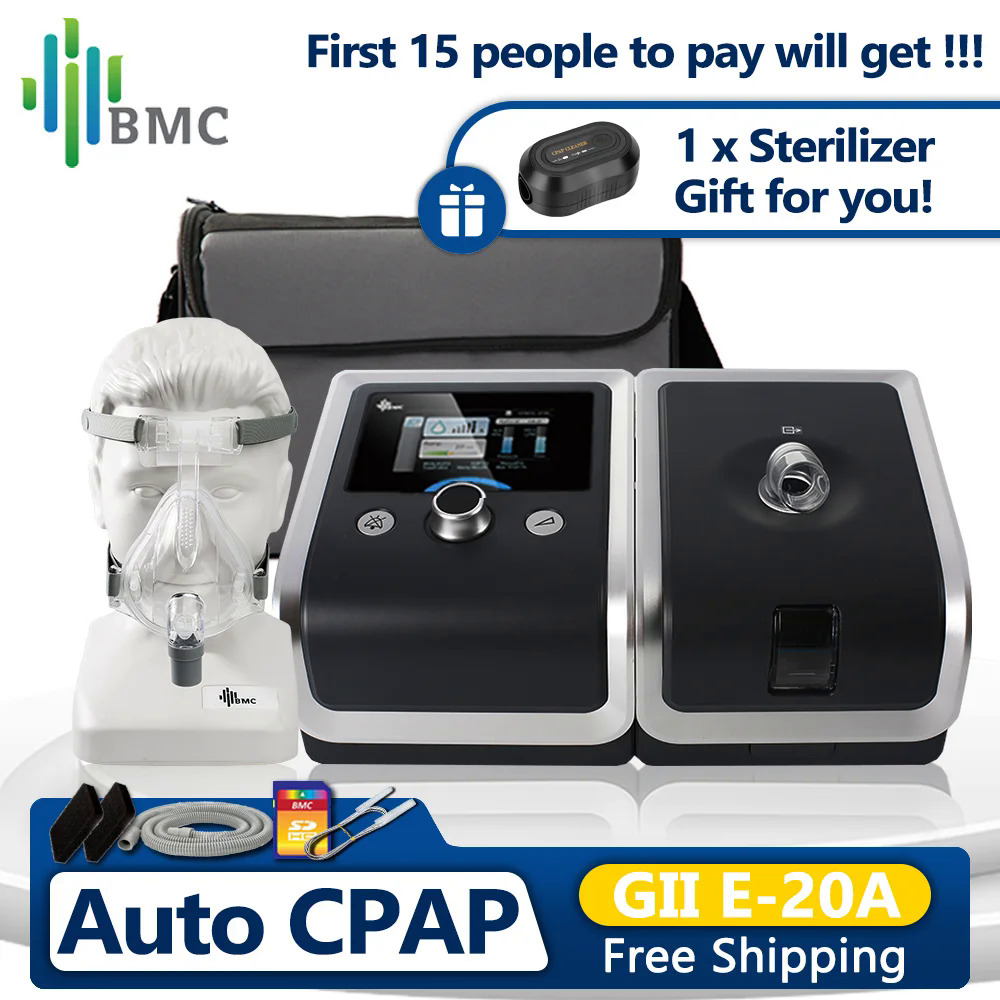 BMC E-20A Auto CPAP Machine APAP Sleep Apnea Machine with Full Face Mask Humidifier for Anti Snoring Obstructive Sleep Apnoea