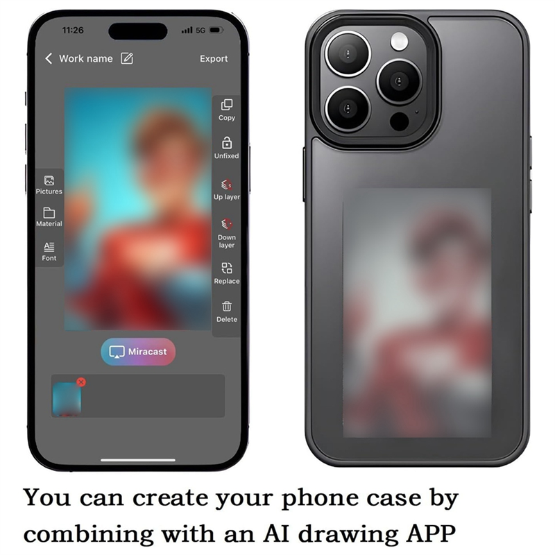 Smart Photo Rear Projection DIY Phone Case Instantly Displays Photos on Back Cover for 15Pro Max. 