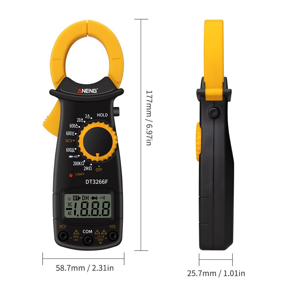Goglor Digital Clamp Meter Multimeter Auto-Ranging Tacklife DT3266F 600 Amp TRMS 6000 Counts NCV with A-C/DC Voltage Test Resistance Continuity Capacitance Temperature Measure. 