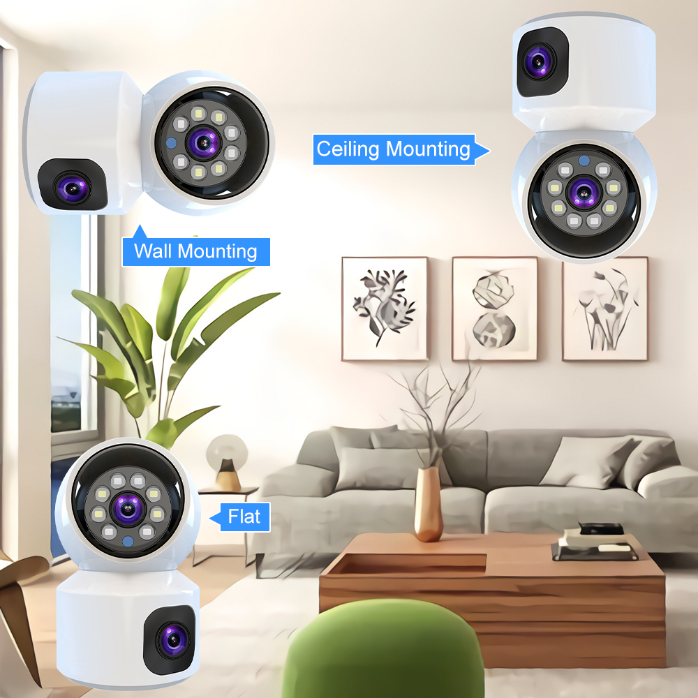 Dual Lens Doll V380 PRO 4MP WIFI IP Camera Featuring 360-degree View Night Vision Two-way Voice Home WIFI IP Security CCTV Baby Monitor Camera. 