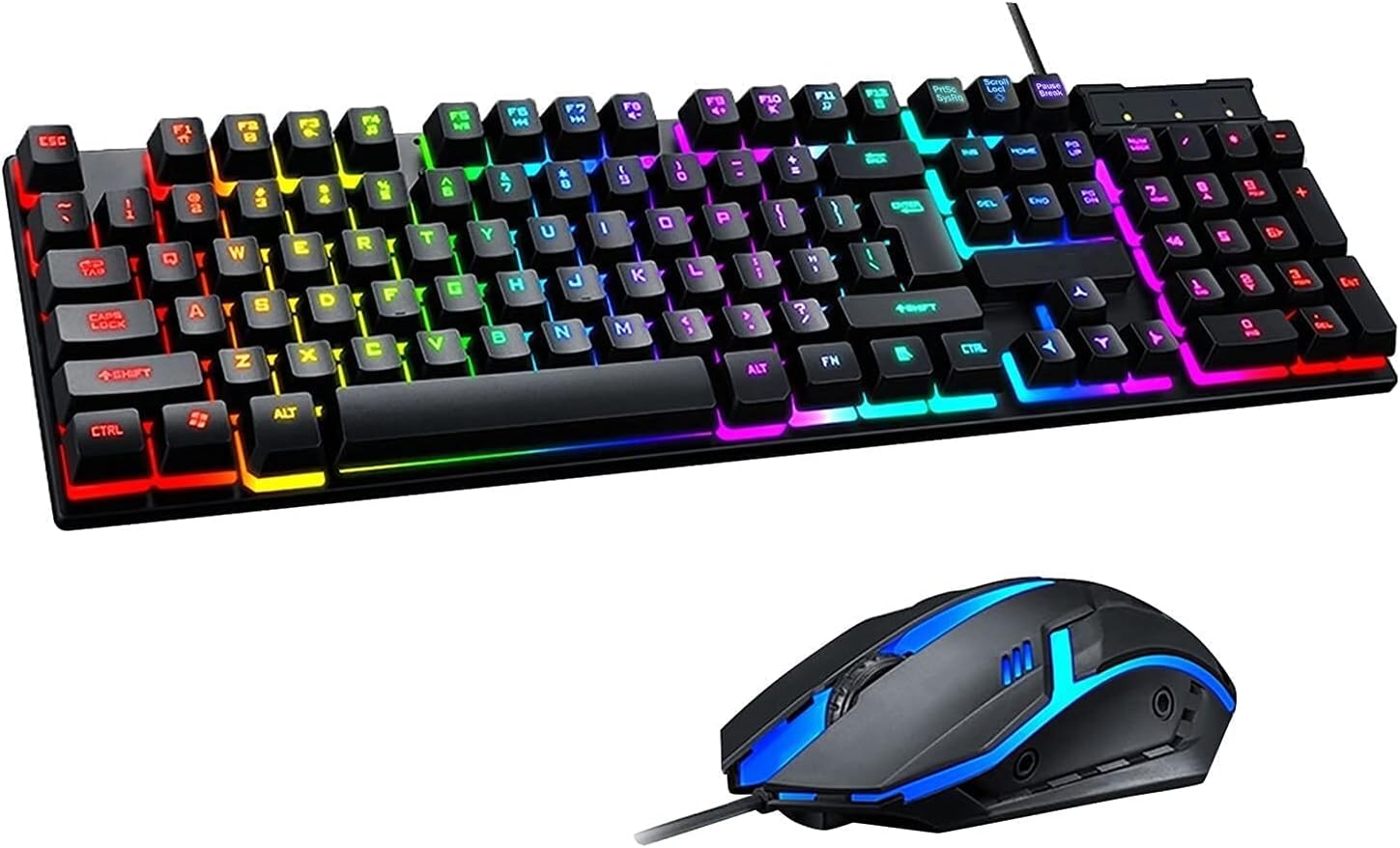 [GB]LED Backlit USB Ergonomic Gaming Mechanical Keyboard Gamer Mouse Sets Wired Keyboard and Mouse Combo Set