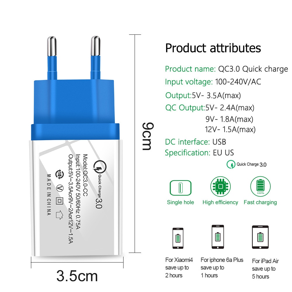 【happy one】Quick 3.0 Fast USB Charger For Motorola One Vision G7 Power E6 G5s G5 E4 C Plus Z4 Z3 Z2 Play QC 3.0 Phone Charger. 