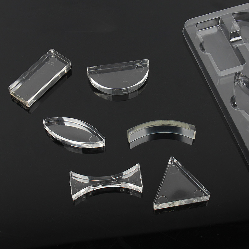 Physical Optical Frosted Biconcave Lens Biconvex Lens Refraction Double Concave Double Convex Cylindrical Lens Set. 