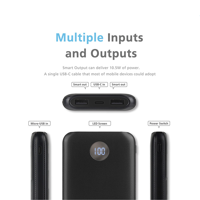 MicroPack BLAZER Lite PB-10KL Dual Input Type C 10000mAh Powerbank. 