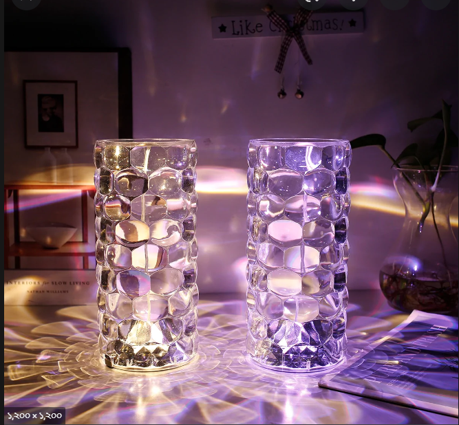16 Colors Acrylic Material Crystal Table Lamp Water Drop Lamp with Touch and Remote. 