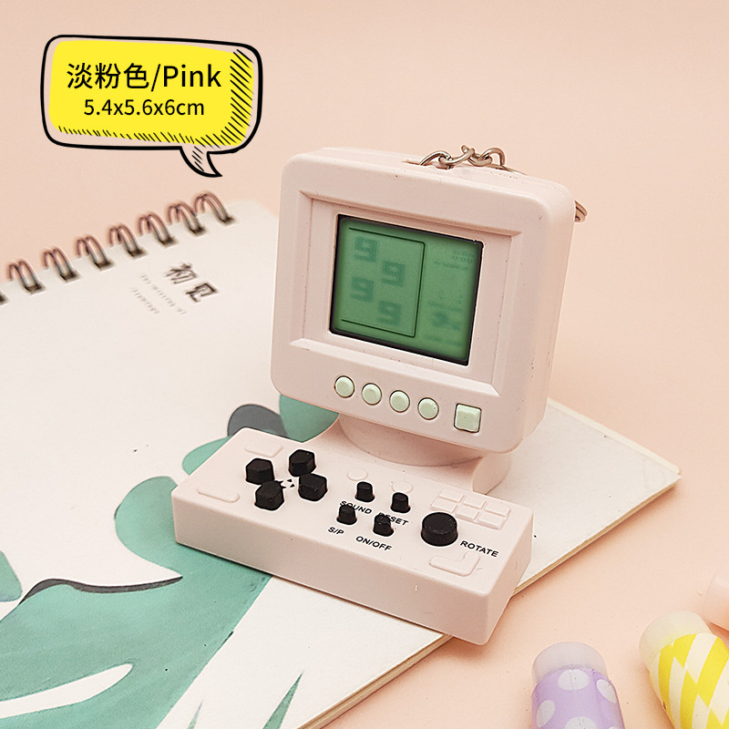 Retro nostalgic kids pocket mini computer Russia cube game console keychain creative gift small toys. 