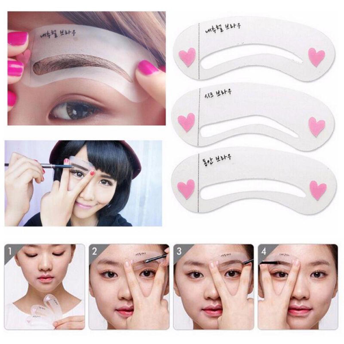 6Pcs/2Set Grooming Shaping Assistant Template Eyebrow Card
