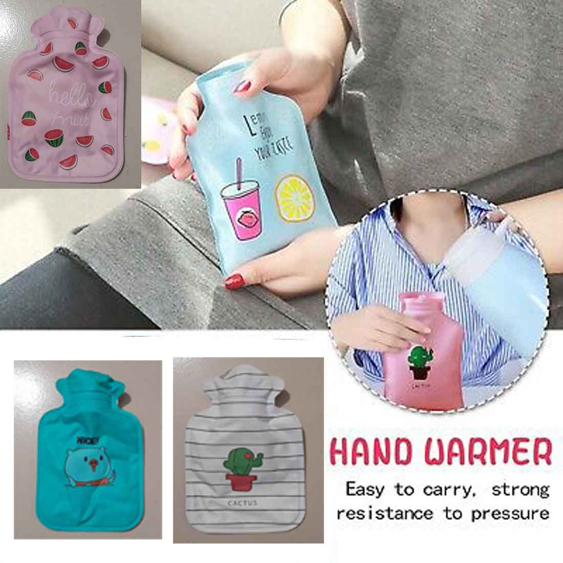 Insulated Water Bag Soft Small Hot Water Pack School Students Girls Pocket Hand Feet Warm Water Bottle Bag. 