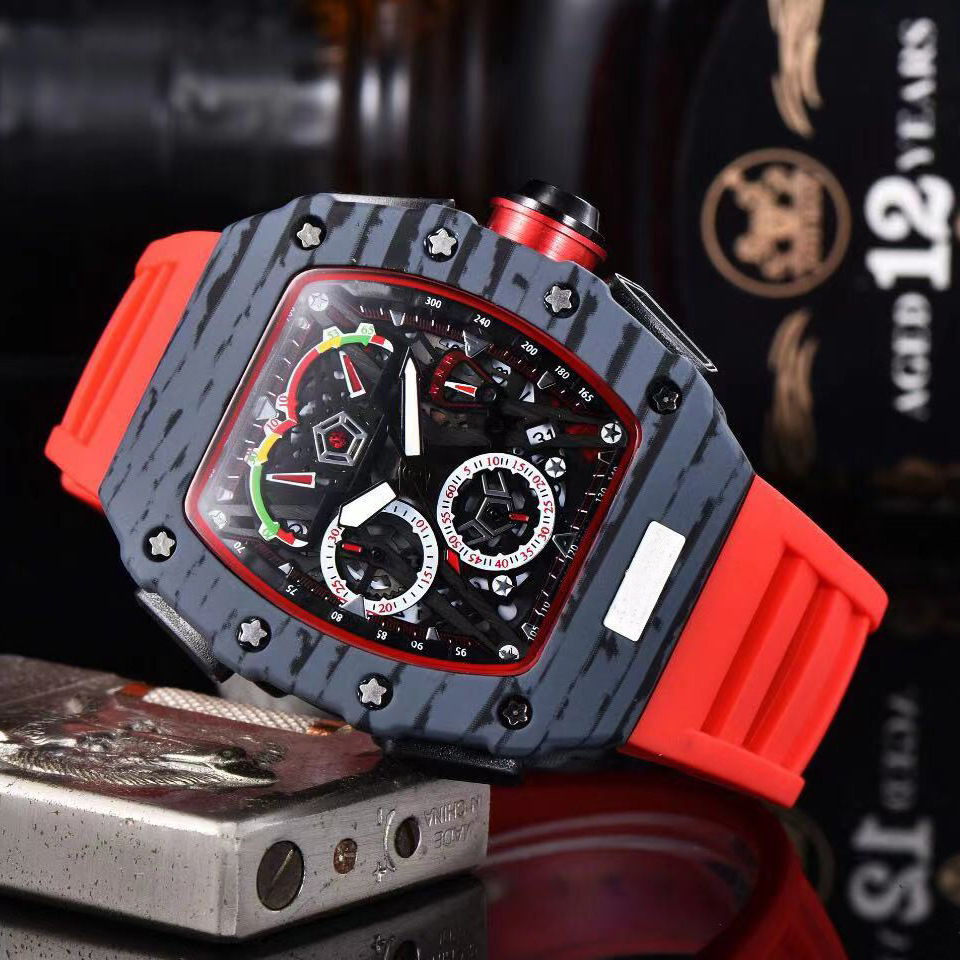 Richard tonneau wood grain dial craft men's multi-function six-hand sweep second date watch spot lot. 
