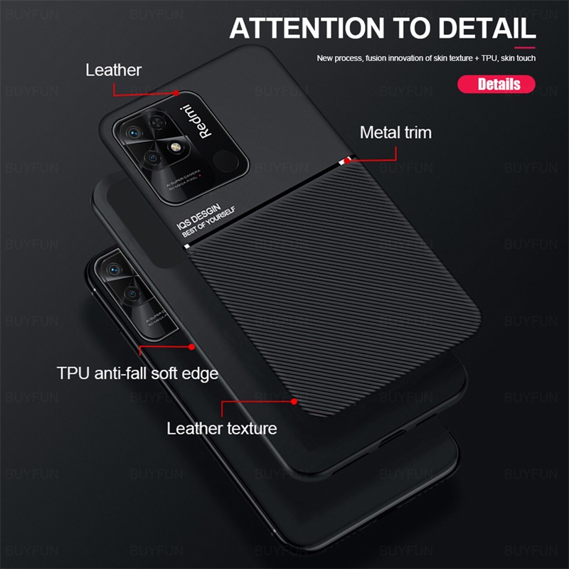 For Xiaomi Redmi 10C Case Car Magnetic Holder Leather Cover Redmy Radmi 10C 10 C C10 Soft Frame Protect Funda On Redmi10 6.71. 