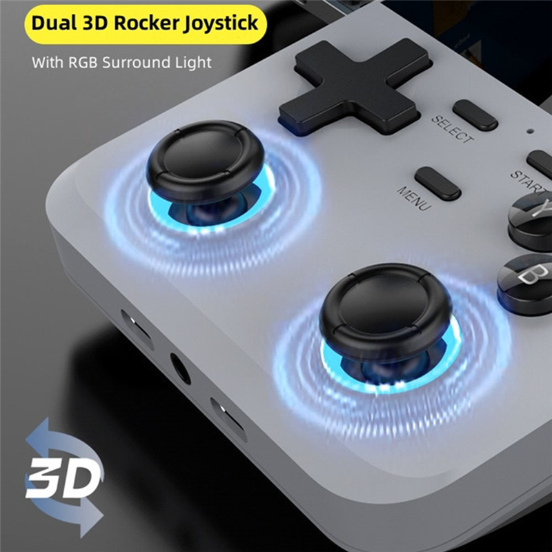 D007PLUS Hand-Held Gaming Device 10000+ Games 3.5 Inch IPS Screen Linux System Retro Game Players (Champagne). 