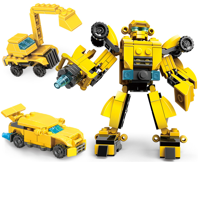 The DynaSky Wasp Sports Car Transforming Robot Building Blocks are compatible with LEGO small particles DIY children's intellectual toys. 