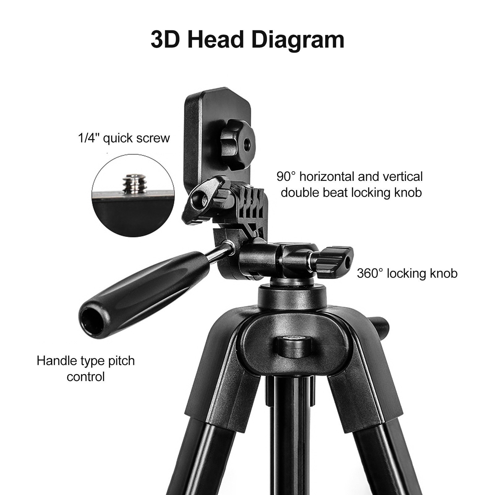 KINGJOY VT-688 675-inch Tripod Stand Desktop Tripod Stand - black. 