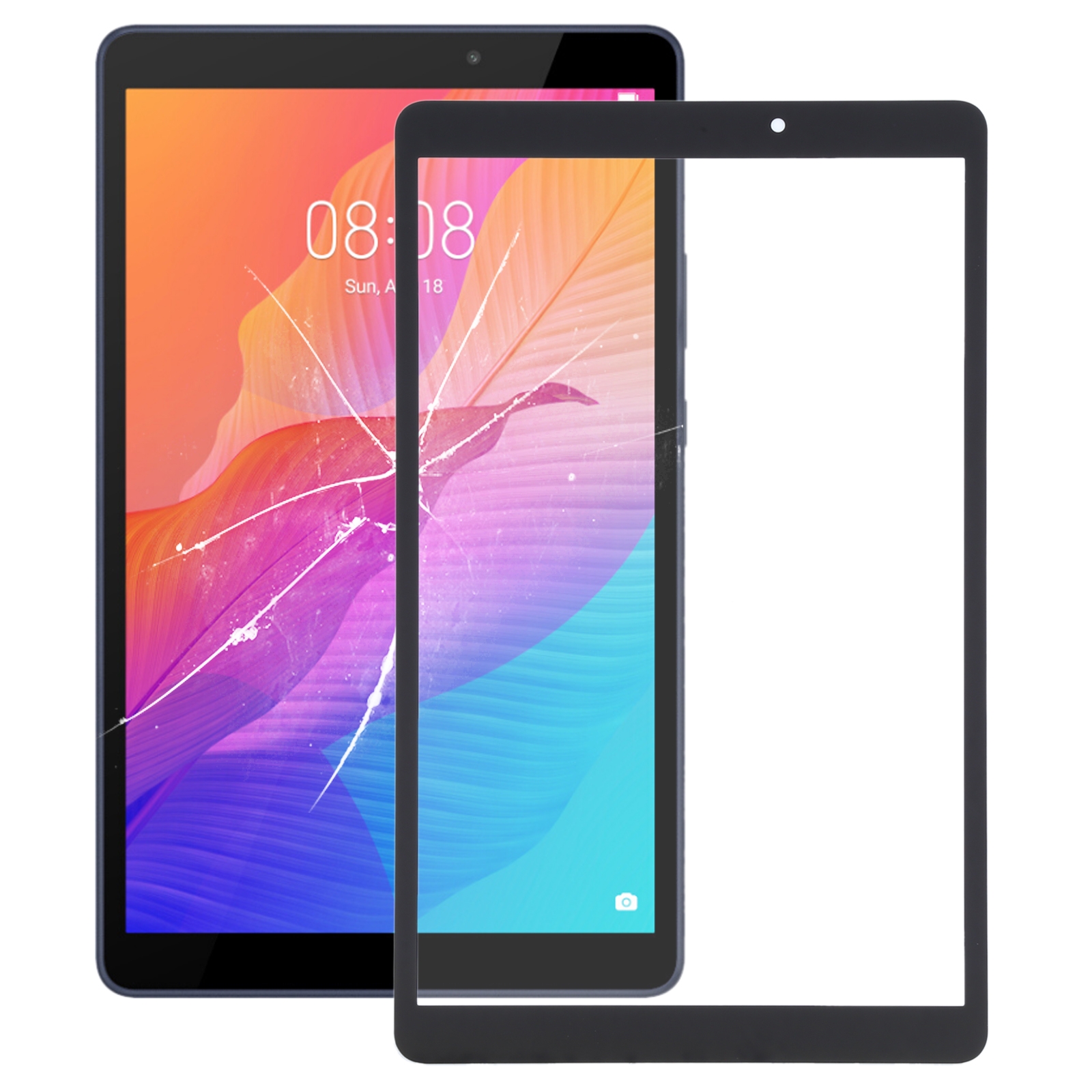 For Huawei MatePad T8 Kobe2-L09, Kobe2-L03, KOB2-L09, KOB2-W09 Front Screen Outer Glass Lens (Black)