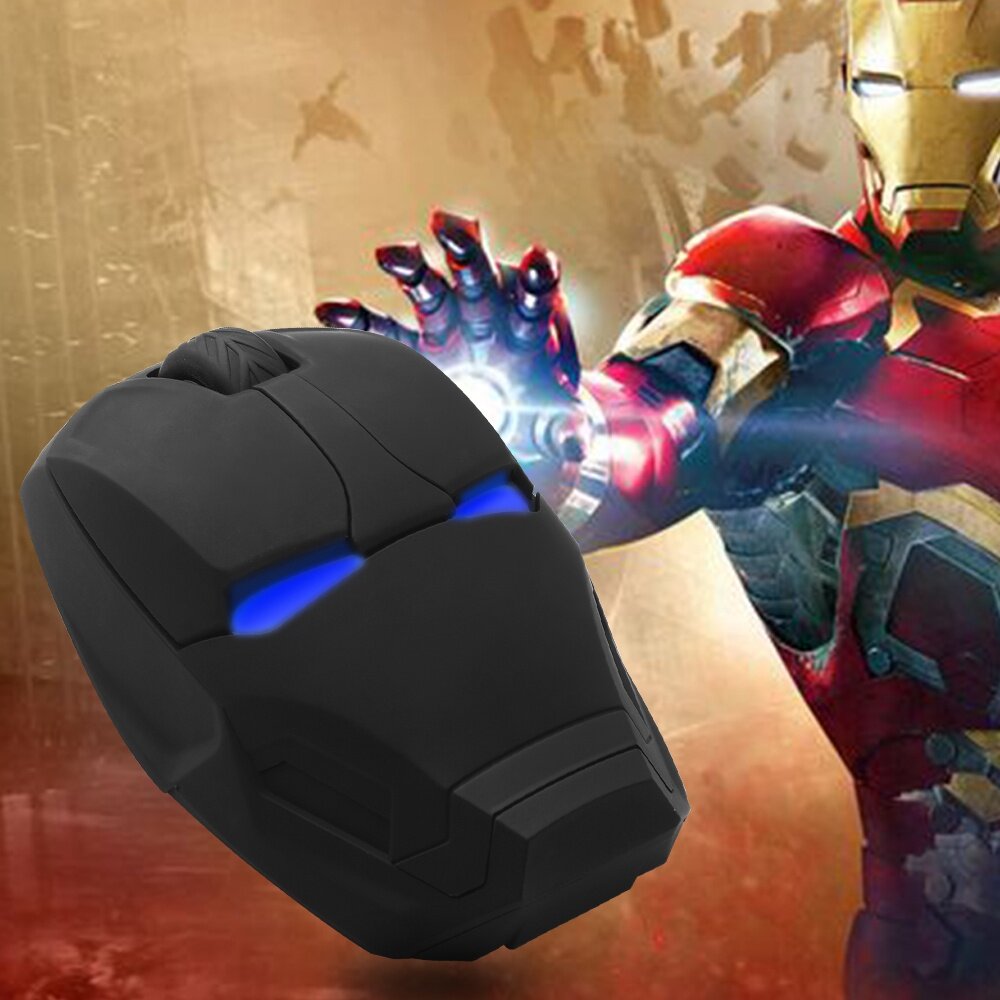 Iron Man Wireless Gaming Mouse 2.4Ghz Ergonomic Optical 6 Buttons Computer Mice 1600 DPI Mouse Good Gift For PC Laptop Desktop. 