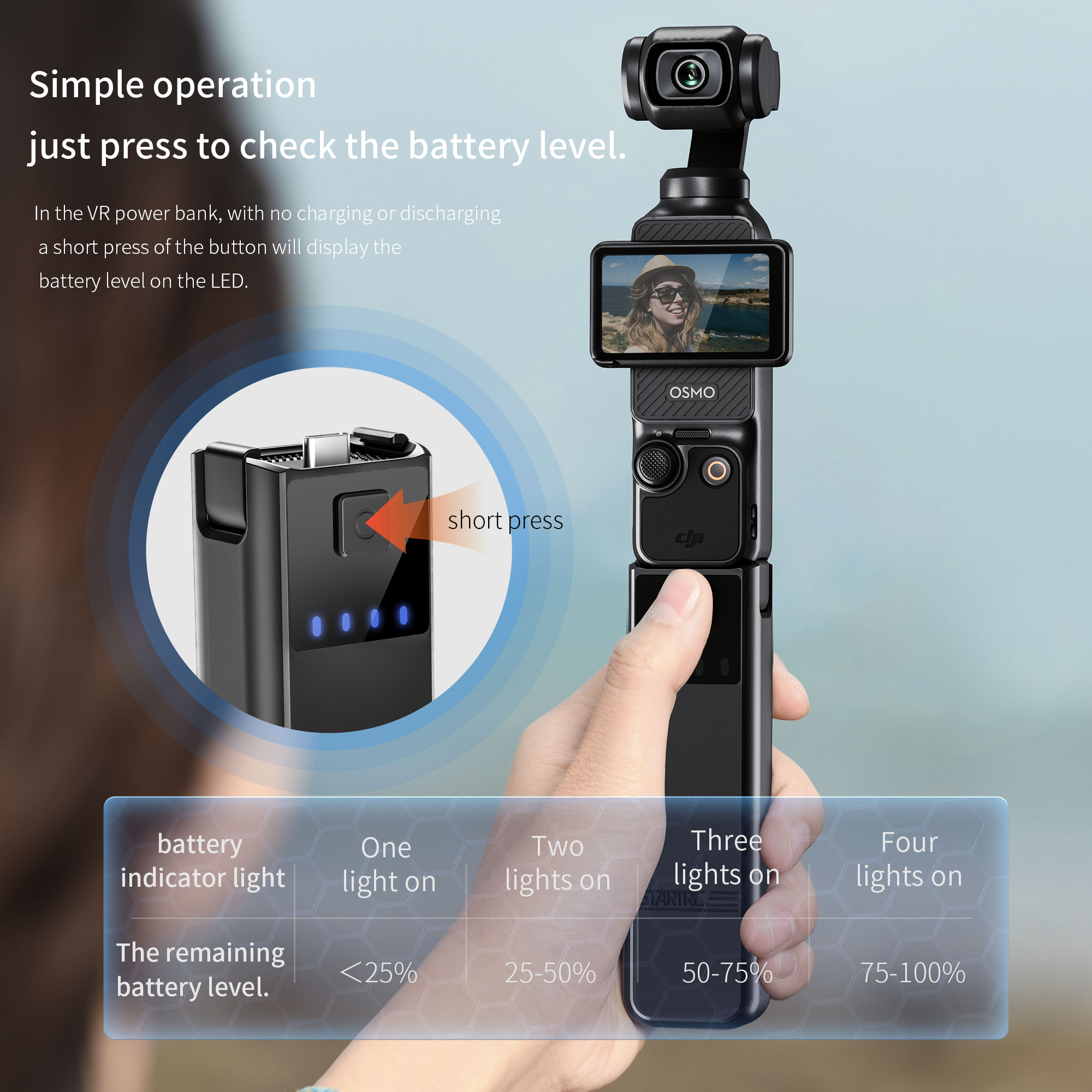 For DJI Osmo Pocket 3 Accessories Charger Mobile Power Bank 4000mAh Battery Handheld Fast Charging Charger Camera Extension Rod. 