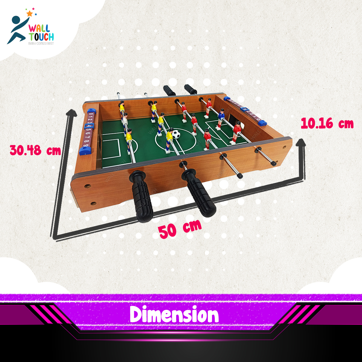 TABLETOP FOOSBALL TABLE- Portable Mini Table Football / Soccer Game Set with Two Balls and Score Keeper for Adults and Kids. 
