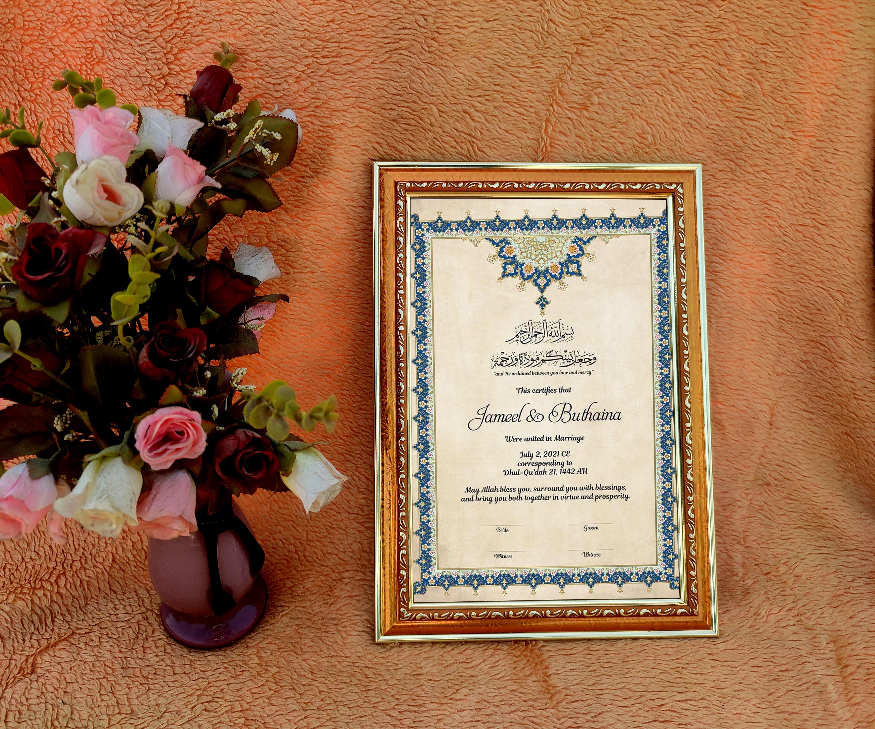Customised Nikah Nama Frame For Wall Decor / Marriage Certificate/Anniversary photo frame design Anniversary Special Design For Wall Decor - photo frame resin photo frame photo frame. 