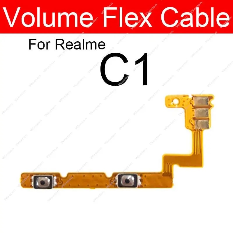 Power Volume Button Flex Cable For Oppo Realme C1 C2 C3 C11 C12 C15 C17 Side Volume Power Mini Keys On OFF Ribbon Spare Parts. 