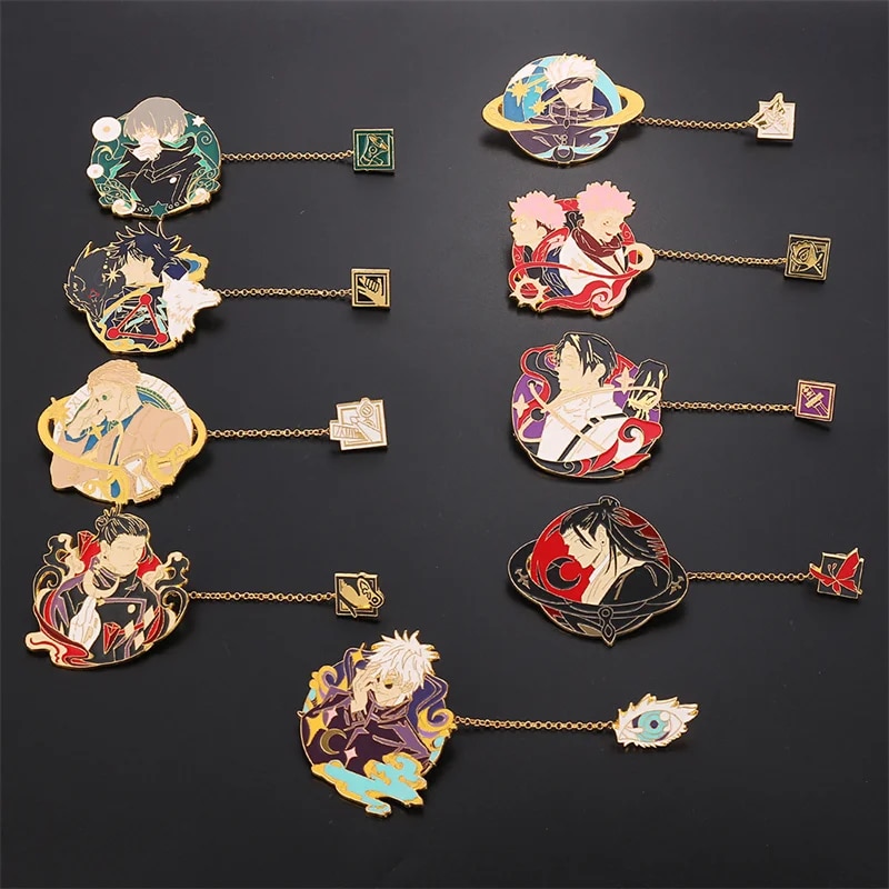 Jujutsu Kaisen Gojo Satoru Ryomen Sukuna Cosplay Brooch Badge Prop Anime Chain Metal Man Woman Pin Props Cartoon Accessories