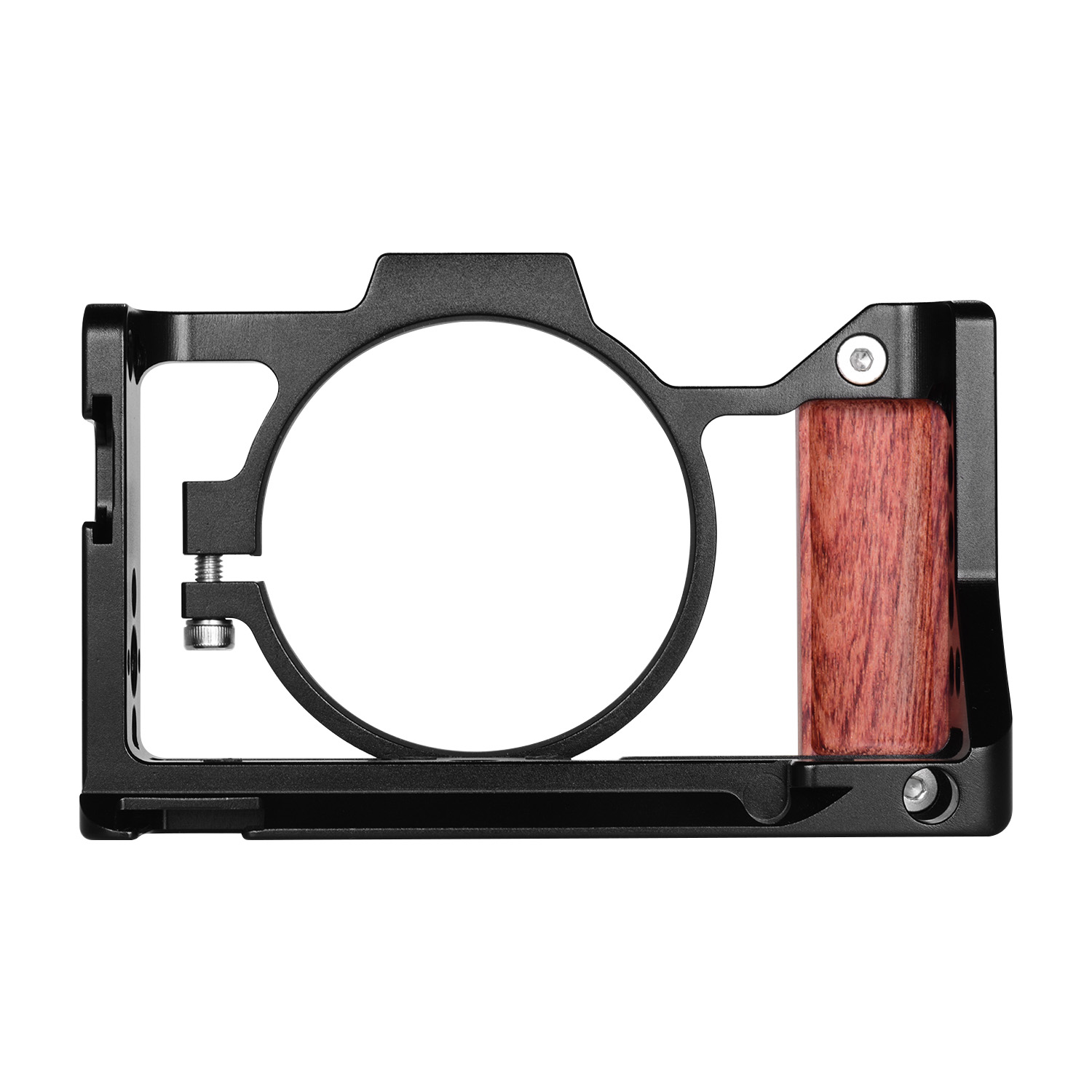 Camera Cage Compatible with Sony ZV1 Camera with Wooden Handle Grip Cold Shoe for Mounting Microphone LED Light. 