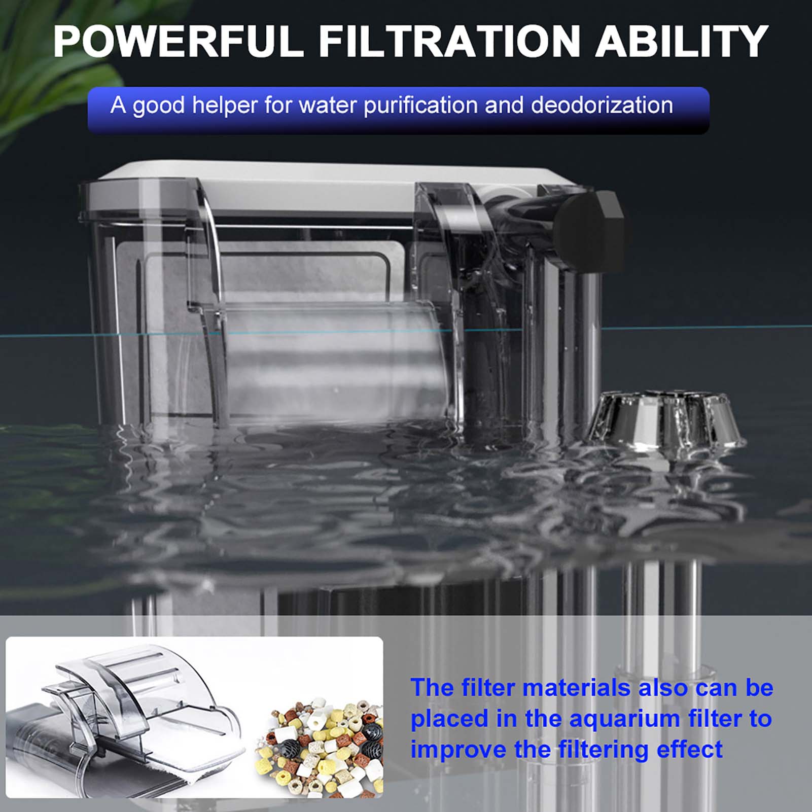 【Toy life hall】External Fish Tank Aquarium Filter Waterfall Hanging Filter Low Noise Filtration Aeration Adjustable Rate Surface Skimmer. 