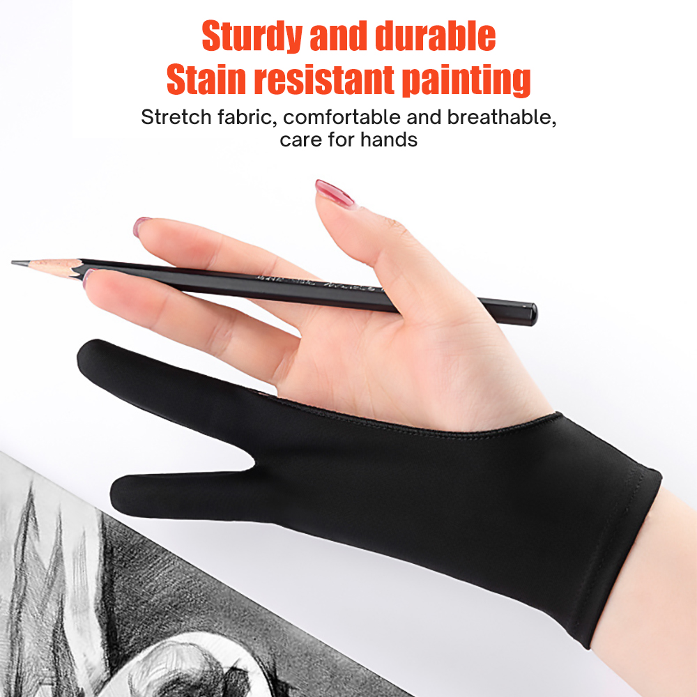 Anti-fouling Two-Fingers Anti-touch Painting Glove For Drawing Tablet Right and Left Glove Anti-Fouling For IPad Screen Board Sarcasmsm. 