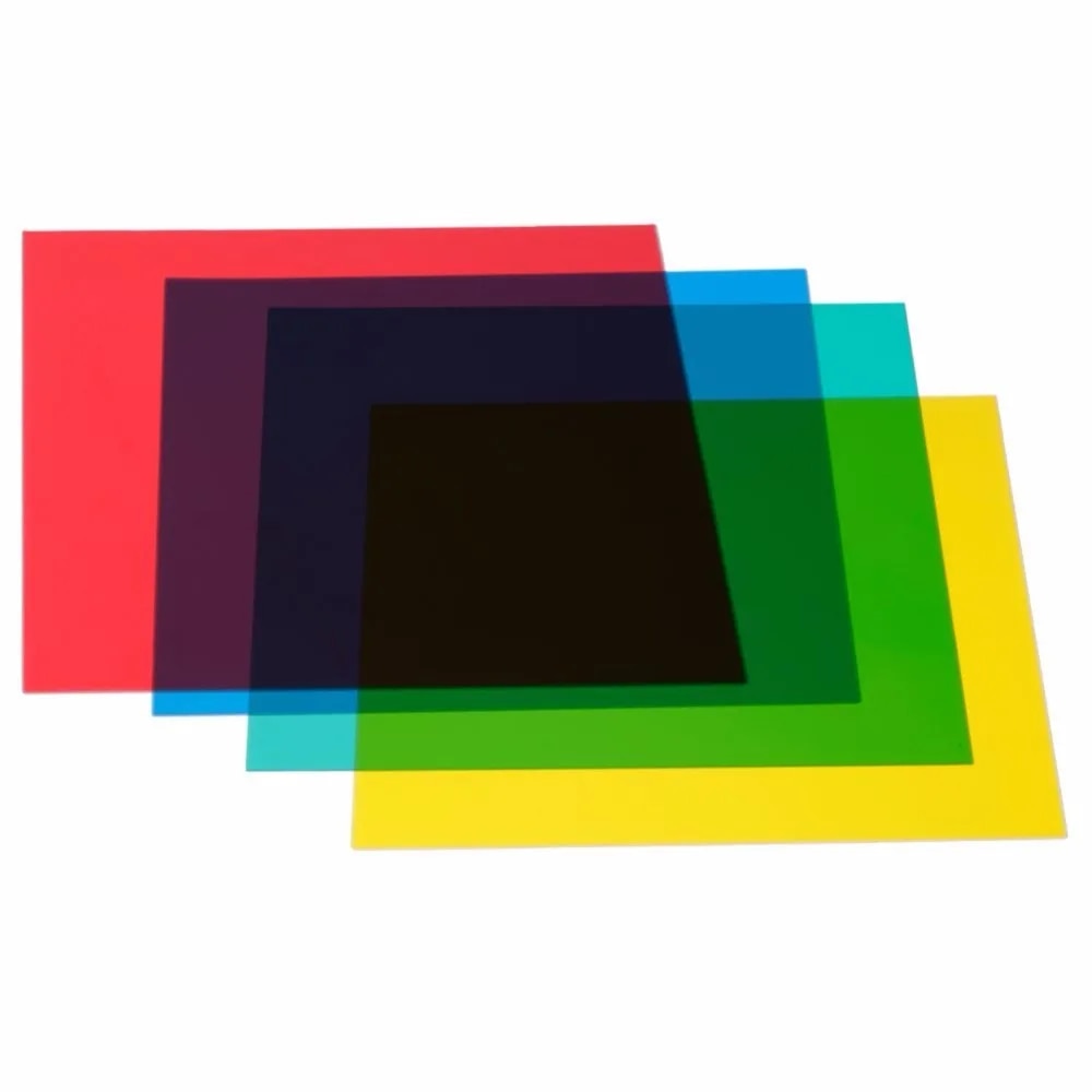 Neewer 12"x 12"/30 x 30cm Color Correction Gels Set 4-Color Gel Filter Film Gel Sheet for Video Light Studio Flash Strobe. 