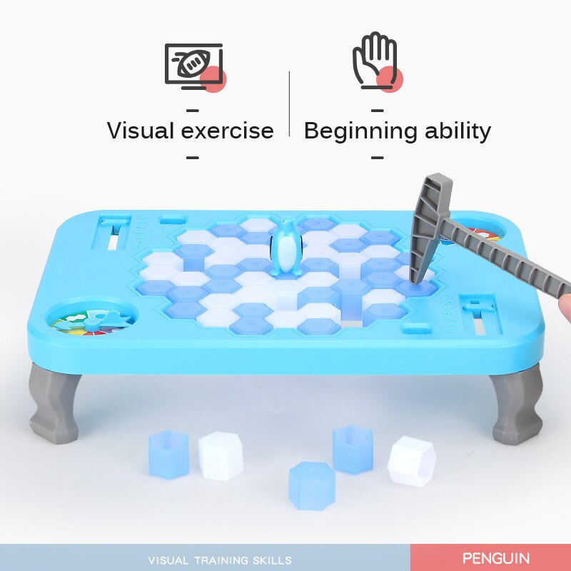 【happy one】Fun Save Family Board Penguin Ice Breaking Frog Trap Activate Desktop Game Who Make The Penguin Fall Off Lose. 