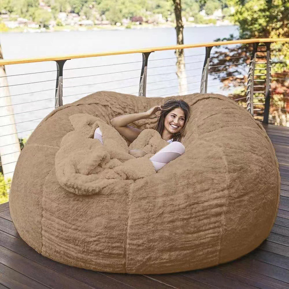 Migeet Home Sponge Bed Bean Bag Chair Cover Slipcover Double Bedroom Balcony Large Couch Round Soft Fluffy Cover No Fillings Only Cover Daraz .bd