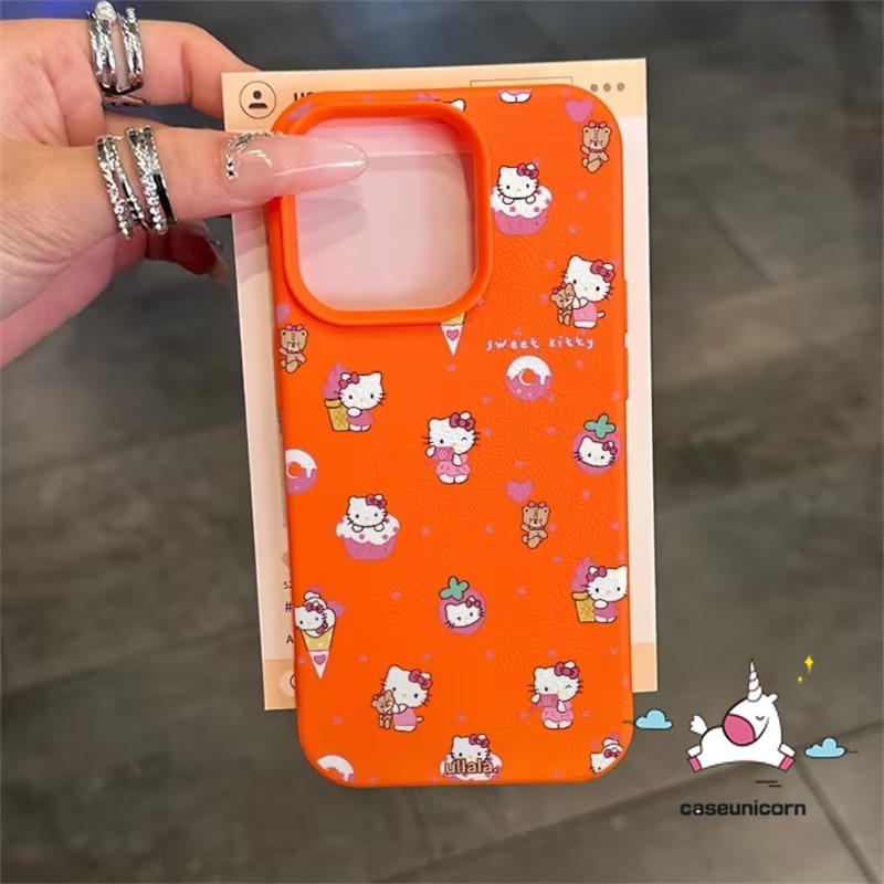 Trendy Cute Hello Kitty Cartoon Candy Color Casing Compatible for IPhone 16 15 12 11 13 14 Pro Max XR 16 15 14 Plus X XS Max Luxury Soft Case