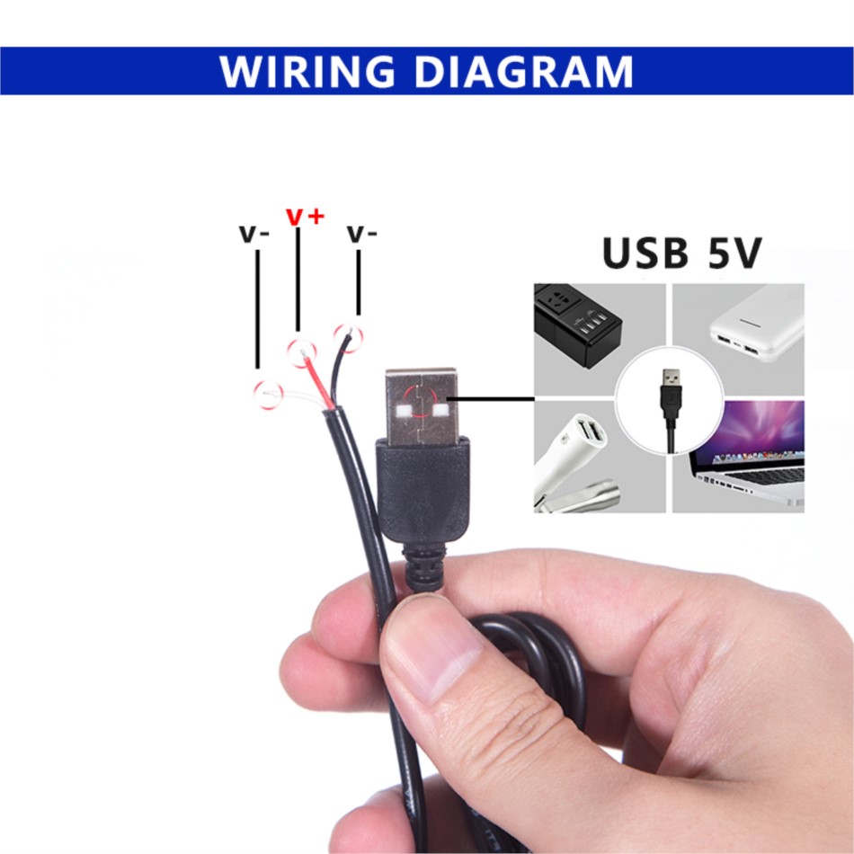 USB LED Dimmer 5V LED External Switch Control Cable 2m for Dual Color LED Strip Light Brightness Color Temperature Adjustment. 