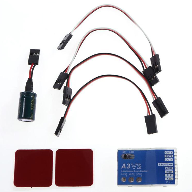 Durable A3 V2 flight controller stabilizer 4 flight modes for RC airplane Airplane RC Metal gift accessory for RC lovers. 