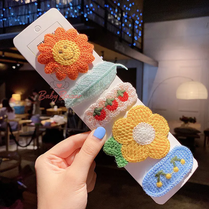 Korean Baby Wool Embroidery Hair Clip A0607